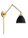 Myhouse Lighting Visual Comfort Studio - CW1161MBKBBS - One Light Wall Sconce - Wellfleet - Midnight Black and Burnished Brass