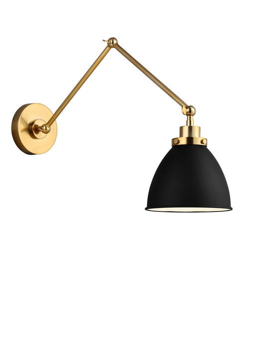 Myhouse Lighting Visual Comfort Studio - CW1161MBKBBS - One Light Wall Sconce - Wellfleet - Midnight Black and Burnished Brass