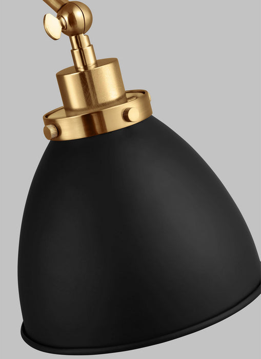 Myhouse Lighting Visual Comfort Studio - CW1161MBKBBS - One Light Wall Sconce - Wellfleet - Midnight Black and Burnished Brass