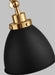 Myhouse Lighting Visual Comfort Studio - CW1161MBKBBS - One Light Wall Sconce - Wellfleet - Midnight Black and Burnished Brass