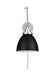 Myhouse Lighting Visual Comfort Studio - CW1161MBKPN - One Light Wall Sconce - Wellfleet - Midnight Black and Polished Nickel