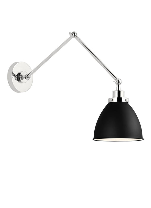 Myhouse Lighting Visual Comfort Studio - CW1161MBKPN - One Light Wall Sconce - Wellfleet - Midnight Black and Polished Nickel