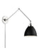 Myhouse Lighting Visual Comfort Studio - CW1161MBKPN - One Light Wall Sconce - Wellfleet - Midnight Black and Polished Nickel