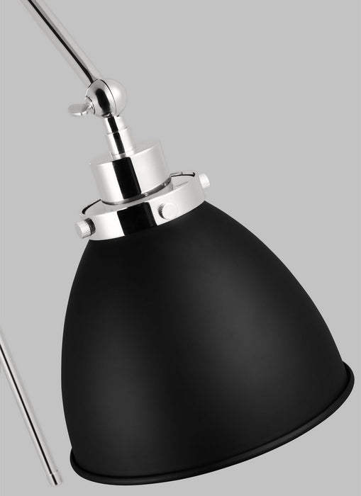 Myhouse Lighting Visual Comfort Studio - CW1161MBKPN - One Light Wall Sconce - Wellfleet - Midnight Black and Polished Nickel