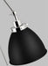 Myhouse Lighting Visual Comfort Studio - CW1161MBKPN - One Light Wall Sconce - Wellfleet - Midnight Black and Polished Nickel