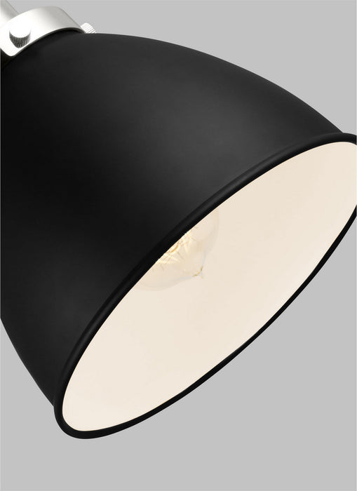 Myhouse Lighting Visual Comfort Studio - CW1161MBKPN - One Light Wall Sconce - Wellfleet - Midnight Black and Polished Nickel