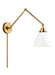 Myhouse Lighting Visual Comfort Studio - CW1161MWTBBS - One Light Wall Sconce - Wellfleet - Matte White and Burnished Brass