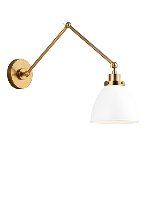 Myhouse Lighting Visual Comfort Studio - CW1161MWTBBS - One Light Wall Sconce - Wellfleet - Matte White and Burnished Brass