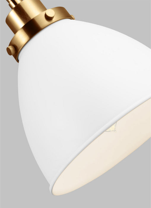 Myhouse Lighting Visual Comfort Studio - CW1161MWTBBS - One Light Wall Sconce - Wellfleet - Matte White and Burnished Brass