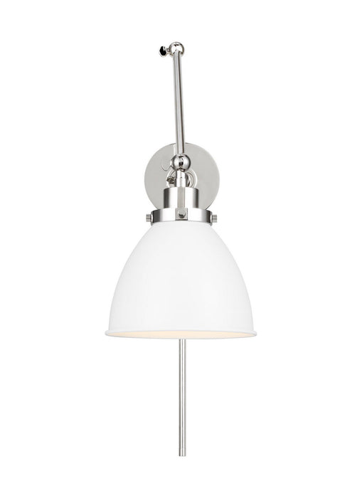 Myhouse Lighting Visual Comfort Studio - CW1161MWTPN - One Light Wall Sconce - Wellfleet - Matte White and Polished Nickel