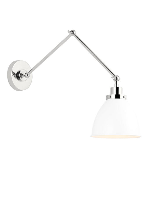 Myhouse Lighting Visual Comfort Studio - CW1161MWTPN - One Light Wall Sconce - Wellfleet - Matte White and Polished Nickel