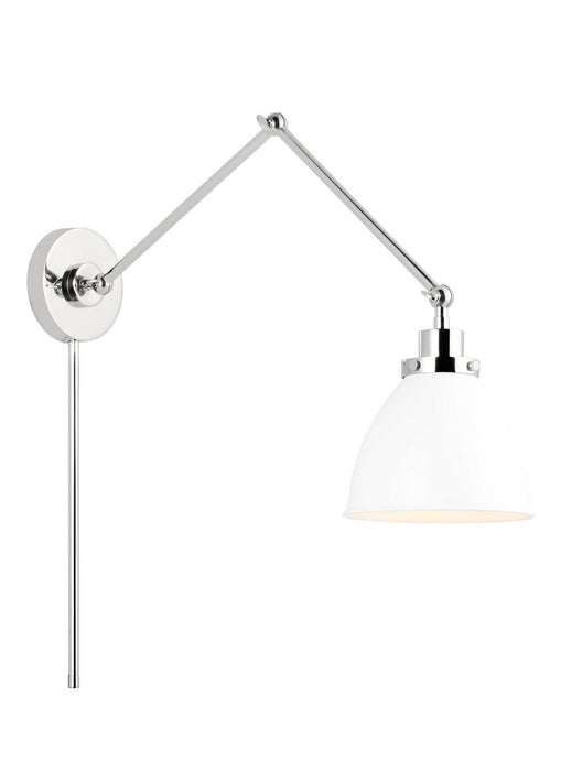 Myhouse Lighting Visual Comfort Studio - CW1161MWTPN - One Light Wall Sconce - Wellfleet - Matte White and Polished Nickel