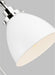 Myhouse Lighting Visual Comfort Studio - CW1161MWTPN - One Light Wall Sconce - Wellfleet - Matte White and Polished Nickel