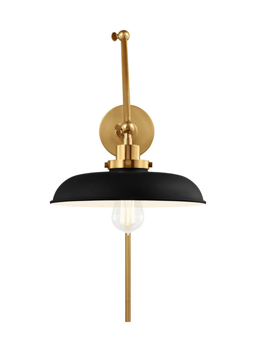 Myhouse Lighting Visual Comfort Studio - CW1171MBKBBS - One Light Wall Sconce - Wellfleet - Midnight Black and Burnished Brass