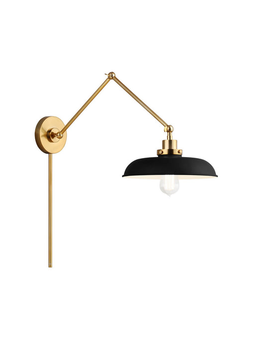 Myhouse Lighting Visual Comfort Studio - CW1171MBKBBS - One Light Wall Sconce - Wellfleet - Midnight Black and Burnished Brass