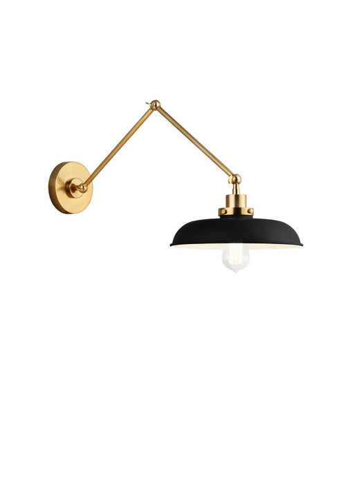 Myhouse Lighting Visual Comfort Studio - CW1171MBKBBS - One Light Wall Sconce - Wellfleet - Midnight Black and Burnished Brass