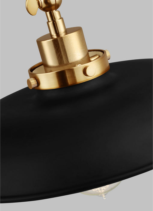 Myhouse Lighting Visual Comfort Studio - CW1171MBKBBS - One Light Wall Sconce - Wellfleet - Midnight Black and Burnished Brass