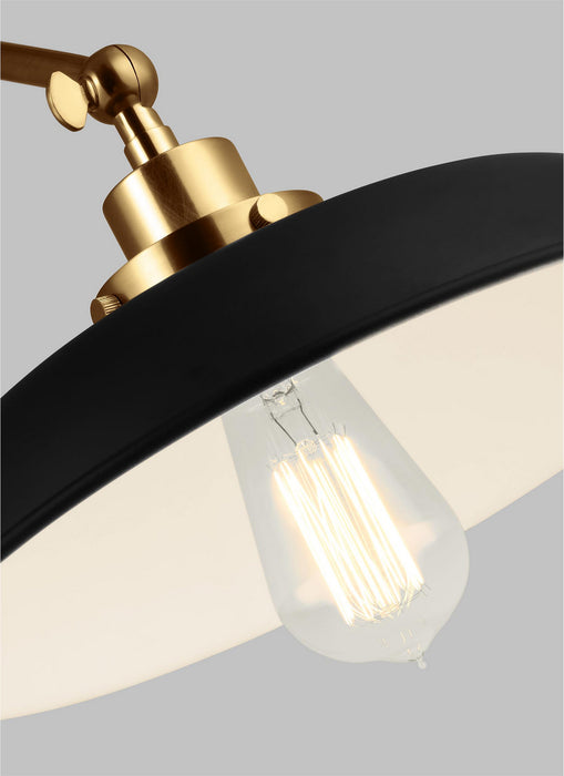 Myhouse Lighting Visual Comfort Studio - CW1171MBKBBS - One Light Wall Sconce - Wellfleet - Midnight Black and Burnished Brass