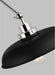 Myhouse Lighting Visual Comfort Studio - CW1171MBKPN - One Light Wall Sconce - Wellfleet - Midnight Black and Polished Nickel