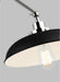 Myhouse Lighting Visual Comfort Studio - CW1171MBKPN - One Light Wall Sconce - Wellfleet - Midnight Black and Polished Nickel