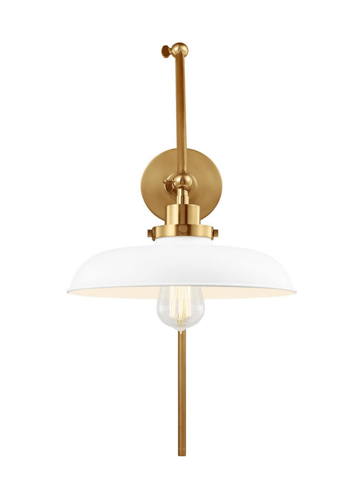 Myhouse Lighting Visual Comfort Studio - CW1171MWTBBS - One Light Wall Sconce - Wellfleet - Matte White and Burnished Brass