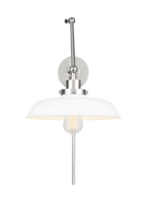 Myhouse Lighting Visual Comfort Studio - CW1171MWTPN - One Light Wall Sconce - Wellfleet - Matte White and Polished Nickel