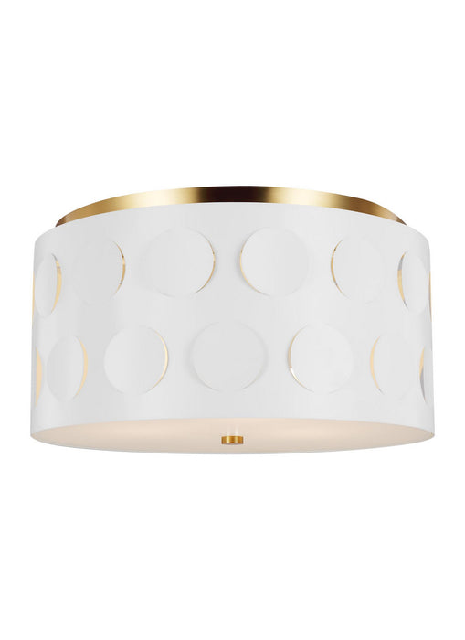 Myhouse Lighting Visual Comfort Studio - KSF1013BBS - Three Light Flush Mount - Dottie - Burnished Brass