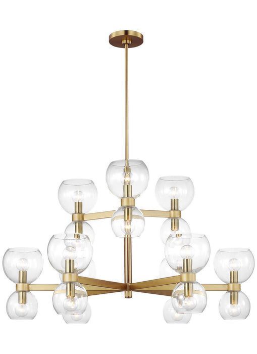 Myhouse Lighting Visual Comfort Studio - KSC10018BBSCG - 18 Light Chandelier - Londyn - Burnished Brass with Clear Glass