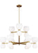 Myhouse Lighting Visual Comfort Studio - KSC10018BBSMG - 18 Light Chandelier - Londyn - Burnished Brass with Milk White Glass