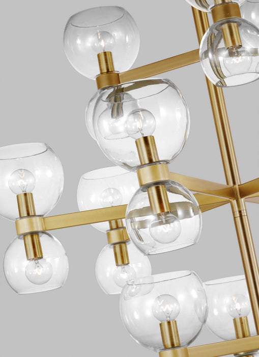 Myhouse Lighting Visual Comfort Studio - KSC10124BBSCG - 24 Light Chandelier - Londyn - Burnished Brass with Clear Glass