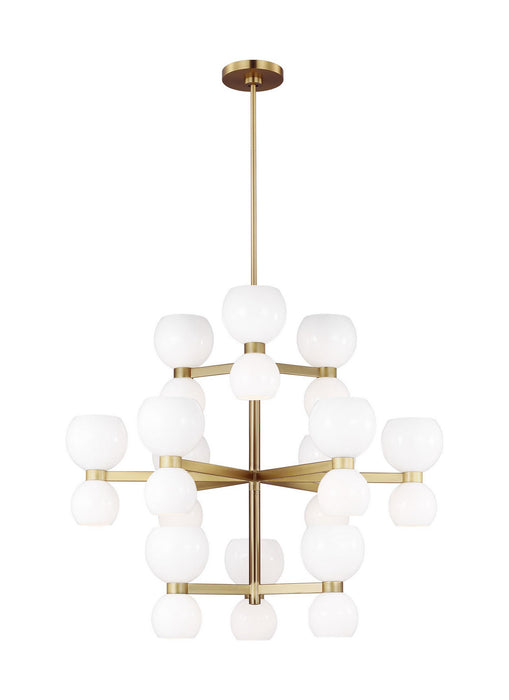 Myhouse Lighting Visual Comfort Studio - KSC10124BBSMG - 24 Light Chandelier - Londyn - Burnished Brass with Milk White Glass