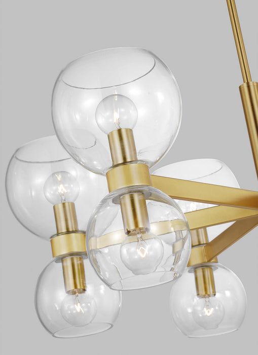 Myhouse Lighting Visual Comfort Studio - KSC10212BBSCG - Six Light Chandelier - Londyn - Burnished Brass with Clear Glass