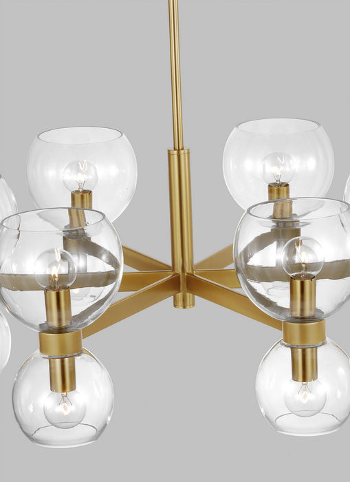 Myhouse Lighting Visual Comfort Studio - KSC10212BBSCG - Six Light Chandelier - Londyn - Burnished Brass with Clear Glass