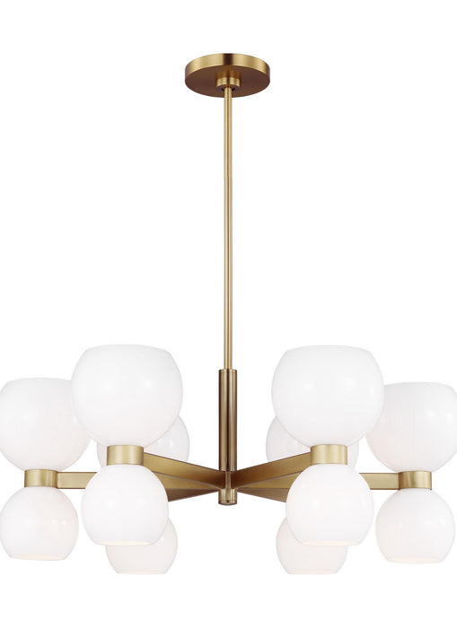 Myhouse Lighting Visual Comfort Studio - KSC10212BBSMG - 12 Light Chandelier - Londyn - Burnished Brass with Milk White Glass