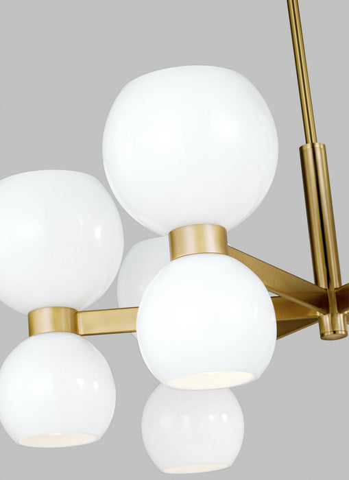 Myhouse Lighting Visual Comfort Studio - KSC10212BBSMG - 12 Light Chandelier - Londyn - Burnished Brass with Milk White Glass