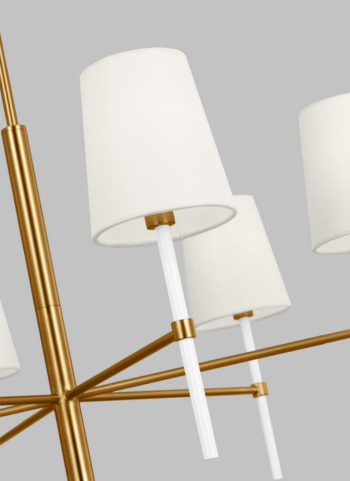 Myhouse Lighting Visual Comfort Studio - KSC1086BBSGW - Six Light Chandelier - Monroe - Burnished Brass