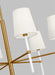 Myhouse Lighting Visual Comfort Studio - KSC1086BBSGW - Six Light Chandelier - Monroe - Burnished Brass