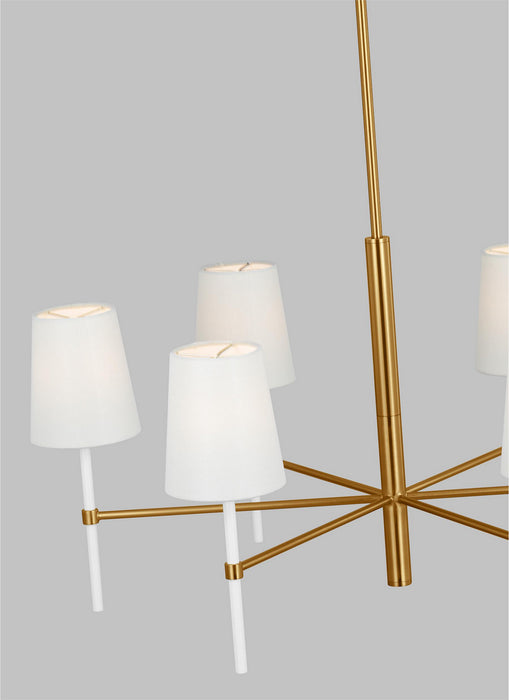 Myhouse Lighting Visual Comfort Studio - KSC1086BBSGW - Six Light Chandelier - Monroe - Burnished Brass