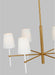 Myhouse Lighting Visual Comfort Studio - KSC1086BBSGW - Six Light Chandelier - Monroe - Burnished Brass