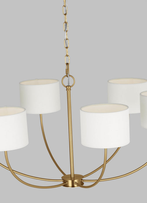 Myhouse Lighting Visual Comfort Studio - KSC1046BBS - Six Light Chandelier - Sawyer - Burnished Brass