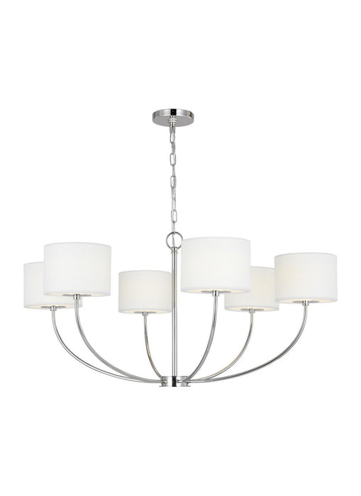 Myhouse Lighting Visual Comfort Studio - KSC1046PN - Six Light Chandelier - Sawyer - Polished Nickel