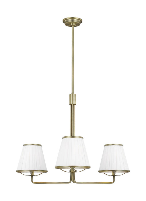 Myhouse Lighting Visual Comfort Studio - LC1173TWB - Three Light Chandelier - Esther - Time Worn Brass