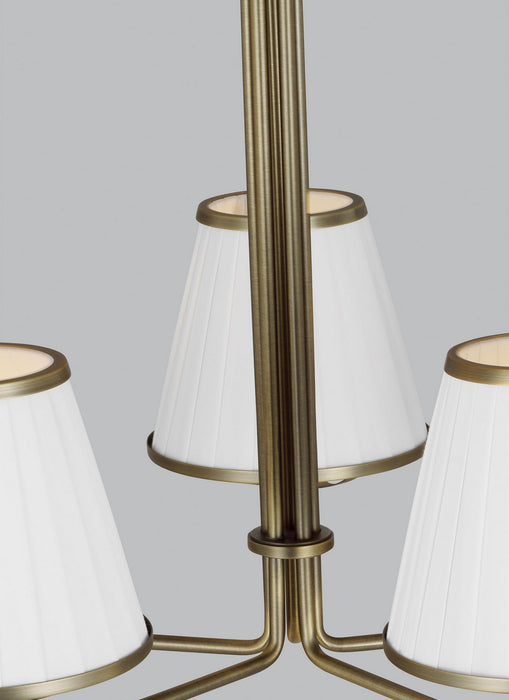 Myhouse Lighting Visual Comfort Studio - LC1185TWB - Five Light Chandelier - Esther - Time Worn Brass