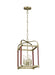 Myhouse Lighting Visual Comfort Studio - LC1134TWB - Four Light Lantern - Hadley - Time Worn Brass