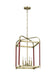 Myhouse Lighting Visual Comfort Studio - LC1144TWB - Four Light Lantern - Hadley - Time Worn Brass