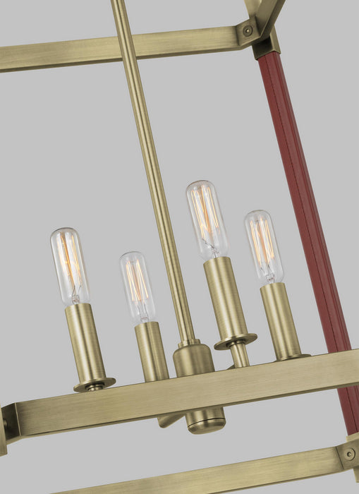 Myhouse Lighting Visual Comfort Studio - LC1144TWB - Four Light Lantern - Hadley - Time Worn Brass