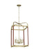 Myhouse Lighting Visual Comfort Studio - LC1156TWB - Six Light Lantern - Hadley - Time Worn Brass