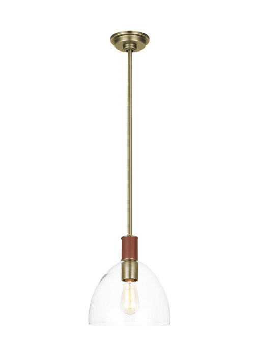 Myhouse Lighting Visual Comfort Studio - LP1041TWBCG - One Light Pendant - Hadley - Time Worn Brass