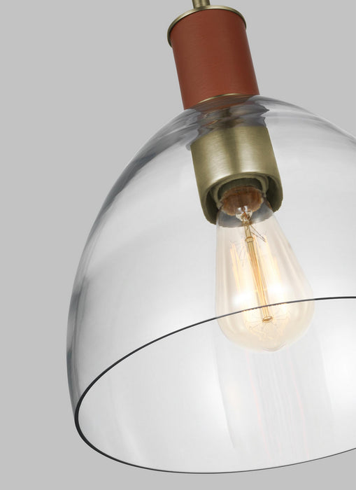 Myhouse Lighting Visual Comfort Studio - LP1041TWBCG - One Light Pendant - Hadley - Time Worn Brass