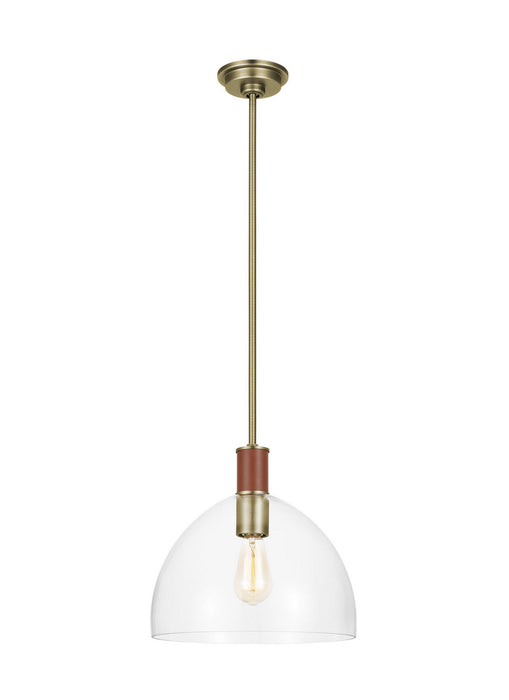 Myhouse Lighting Visual Comfort Studio - LP1051TWBCG - One Light Pendant - Hadley - Time Worn Brass